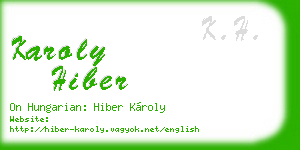 karoly hiber business card